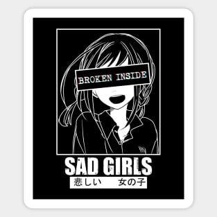 Sad Anime Girl Broken Inside Crying Emo Otaku Sticker